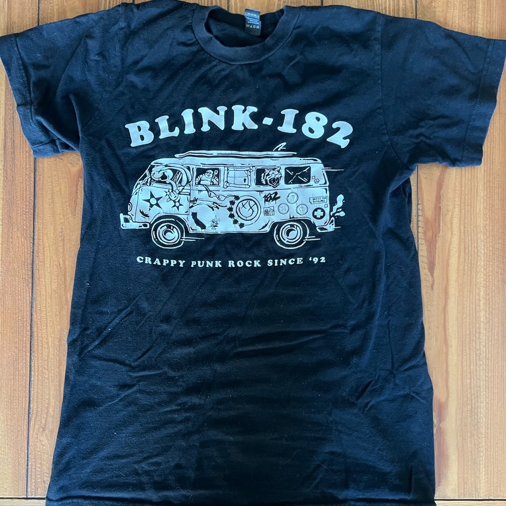 Black Short Sleeve Blink-182 Band Tee